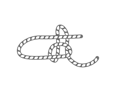 绳滑结孤立矢量图标