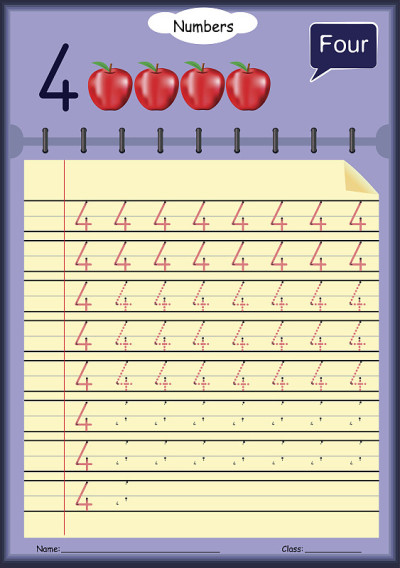 小孩子学习写数字，给孩子的家庭作业