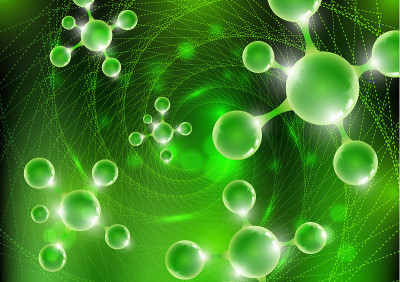 未来的化学矢量纳米技术背景与发光的3d分子。