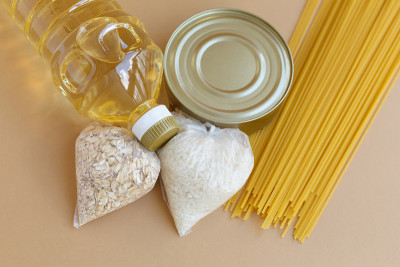 股票的食物。一套必需品