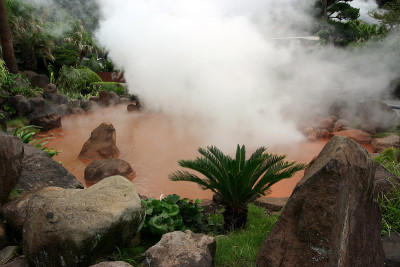 红色的火山活动