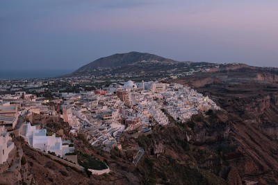 圣托里尼岛的全景
