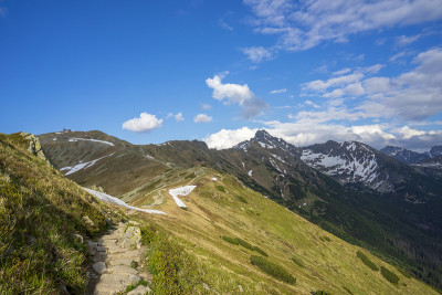 西塔特拉山脉的山脊小道。