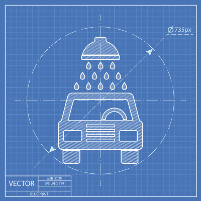 蓝图图标的洗车