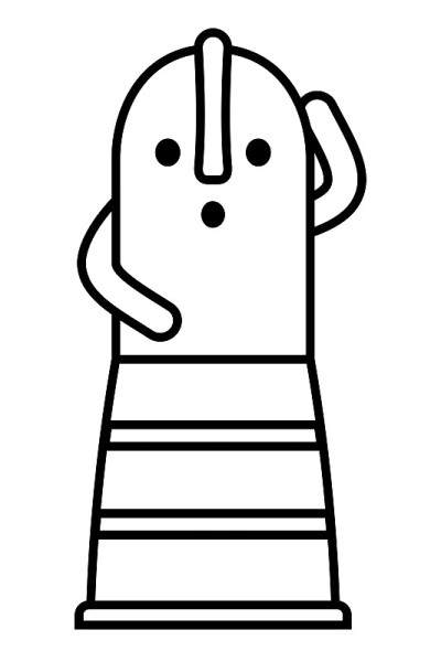 哈尼瓦(空心泥塑)孤立的矢量插图。