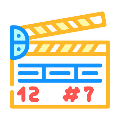 Clapperboard工具颜色图标矢量插图
