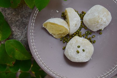 日本甜点大福花生芝麻麻糬和绿豆麻糬