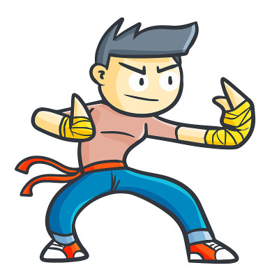 男子摆格斗姿势