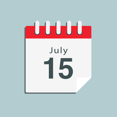 图标日日期7月15日，模板日历页