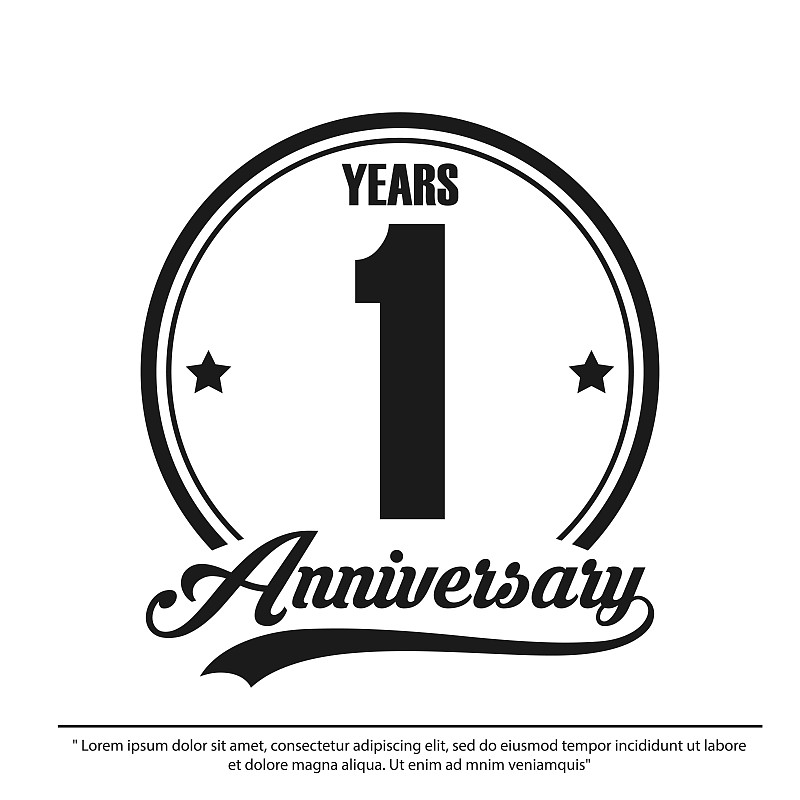 anniversary celebration emblem 1st year. anniversa