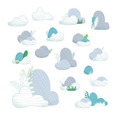 Vector set of stones.