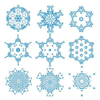 雪花矢量插图。