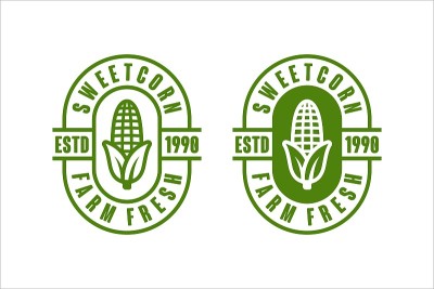 甜玉米农场鲜矢量设计标志