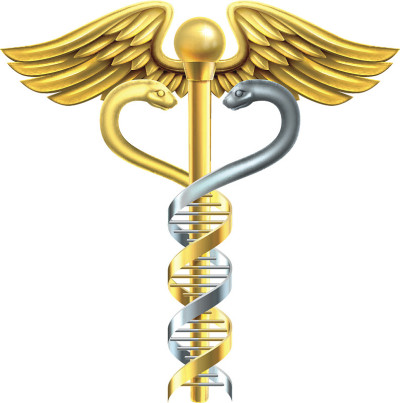 DNA双螺旋Caduceus概念