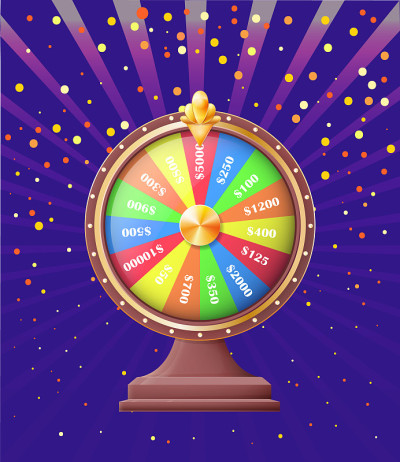 Fortune Wheel with Sums of Money Bonuses Vector