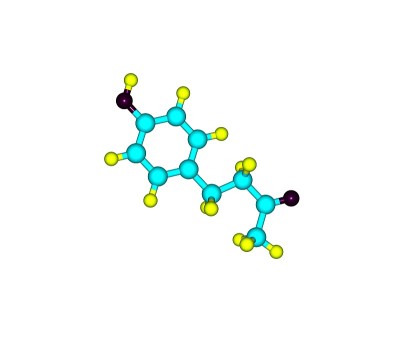 树莓酮分子孤立于白色