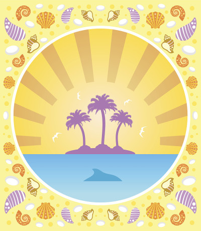 背景夏日与棕榈