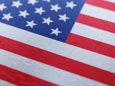 USA flag jigsaw