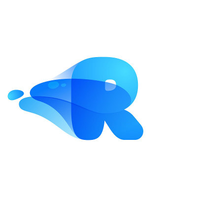 R字母标志由清水和露珠制成。