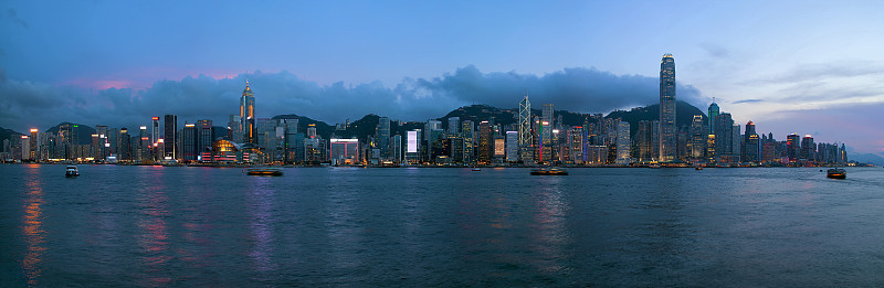 香港岛中区天际线夜
