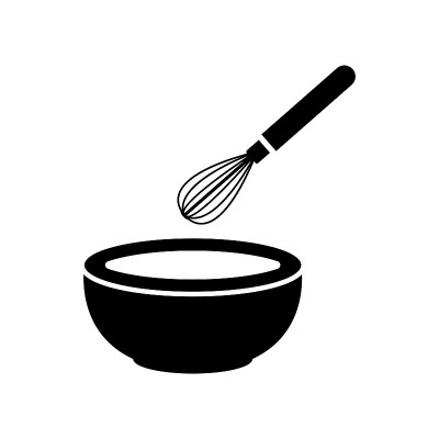 碗和搅拌器烘焙图标矢量