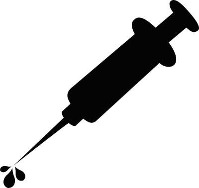 矢量插图的黑色剪影注射器