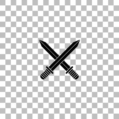 Cross swords icon flat