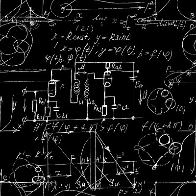 数学矢量无缝模式与几何图形，公式和计算。无尽的纹理。你可以使用任何颜色的背景-插图