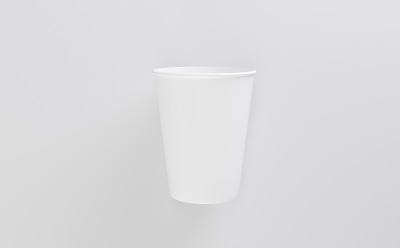 白咖啡杯模型3D插图