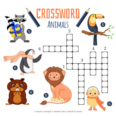 Vector color crossword, education game for childre