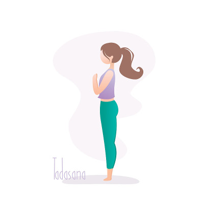 Girl standing in yoga pose,Mountain pose or Tadasa