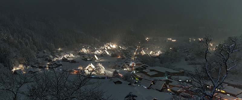 白川县冬季景观全景