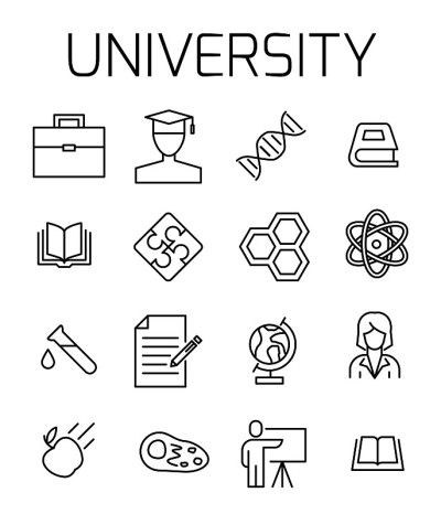 大学相关矢量图标集。
