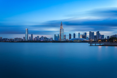 深圳南山区后海人才园区夜景繁华