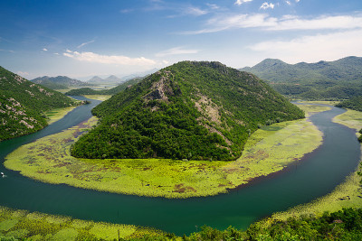 Crnojevica河峡谷，黑山，鸟瞰图