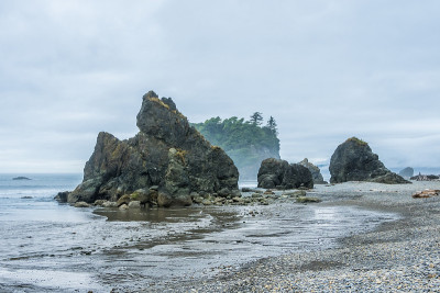 华盛顿州奥林匹克半岛红宝石海滩阴天