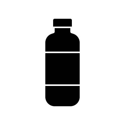 塑料瓶矢量插图，固体风格的图标
