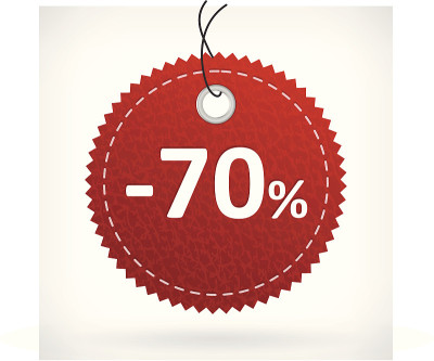 红色皮革标价- 70%