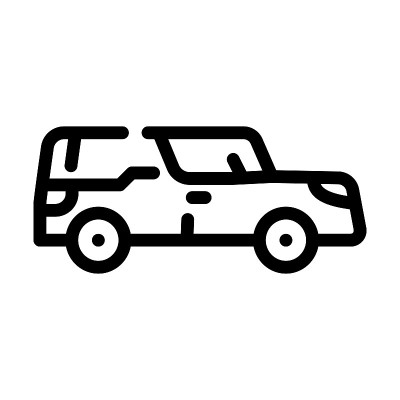 葬礼灵车线图标矢量插图