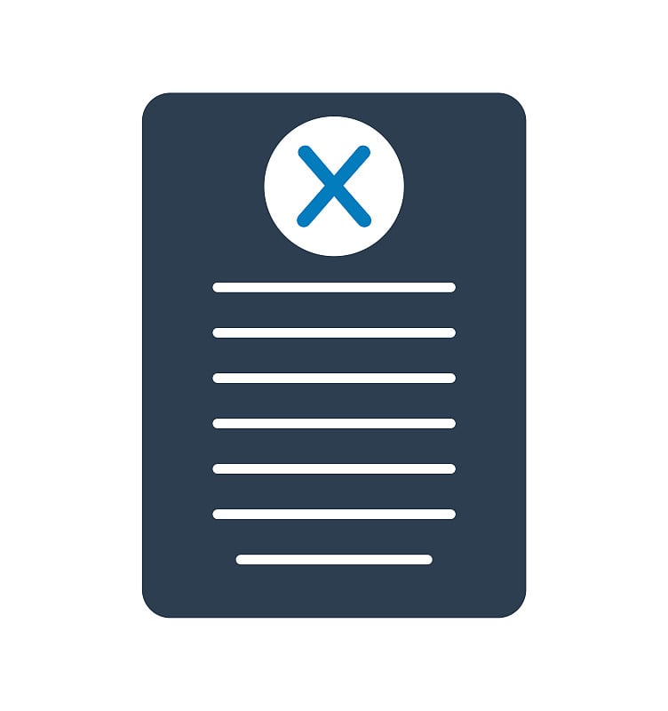 Invalid Document Icon. Flat style vector EPS.