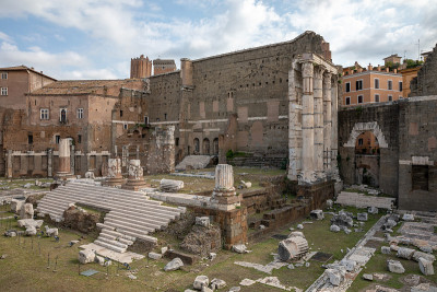 Panoramic view of Temple of Mars Ultor was an anci