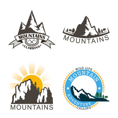 集山的标志。标志户外探险山。
