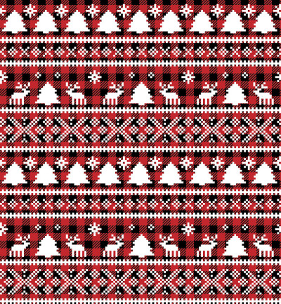 Christmas and New Year pattern at Buffalo Plaid. F