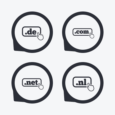 顶级域名的迹象。De, Com, Net和Nl。