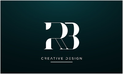 RB, BR字母字母抽象奢侈标志图标交织