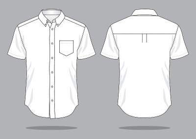 白色制服衬衫矢量模板