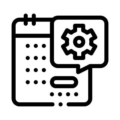 技术日上的日历图标矢量大纲插图