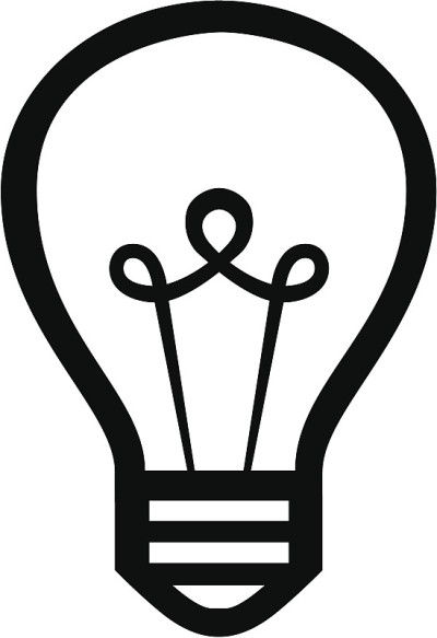 Light bulb vector icon