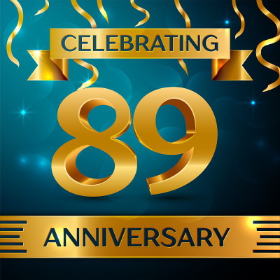 Realistic Eighty nine Years Anniversary Celebratio