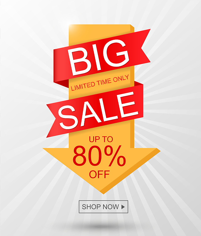 Big sale banner design up to 80% off